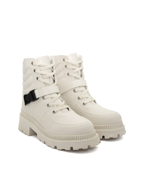 Bota Combat Latte Hebill-Broche 3711